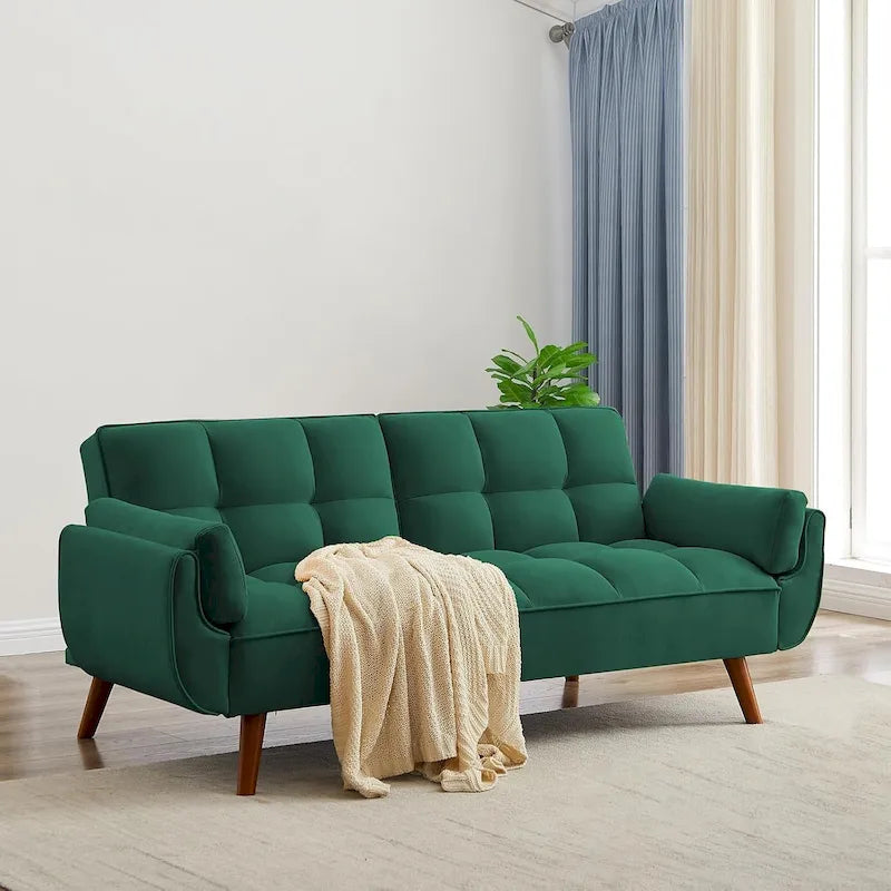 75.39 inch. Slaapbank Futon met Verstelbare Gesplitste Rugleuning