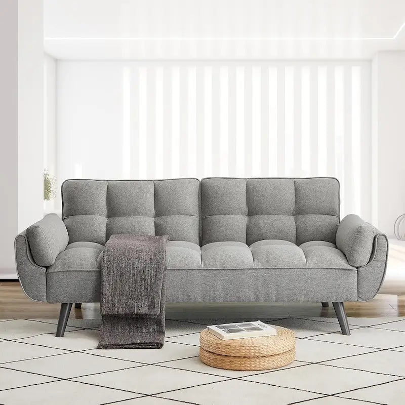 75.39 inch. Slaapbank Futon met Verstelbare Gesplitste Rugleuning