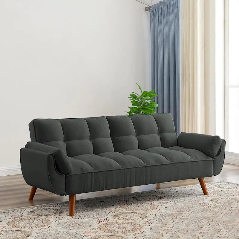 75.39 inch. Slaapbank Futon met Verstelbare Gesplitste Rugleuning