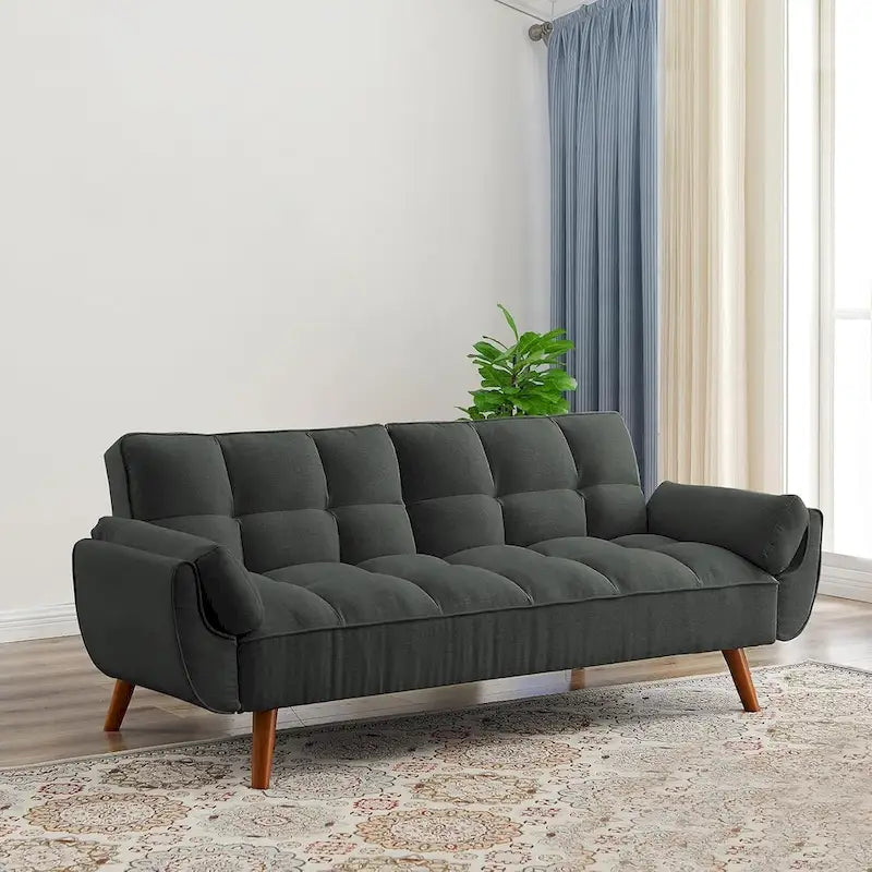 75.39 inch. Slaapbank Futon met Verstelbare Gesplitste Rugleuning