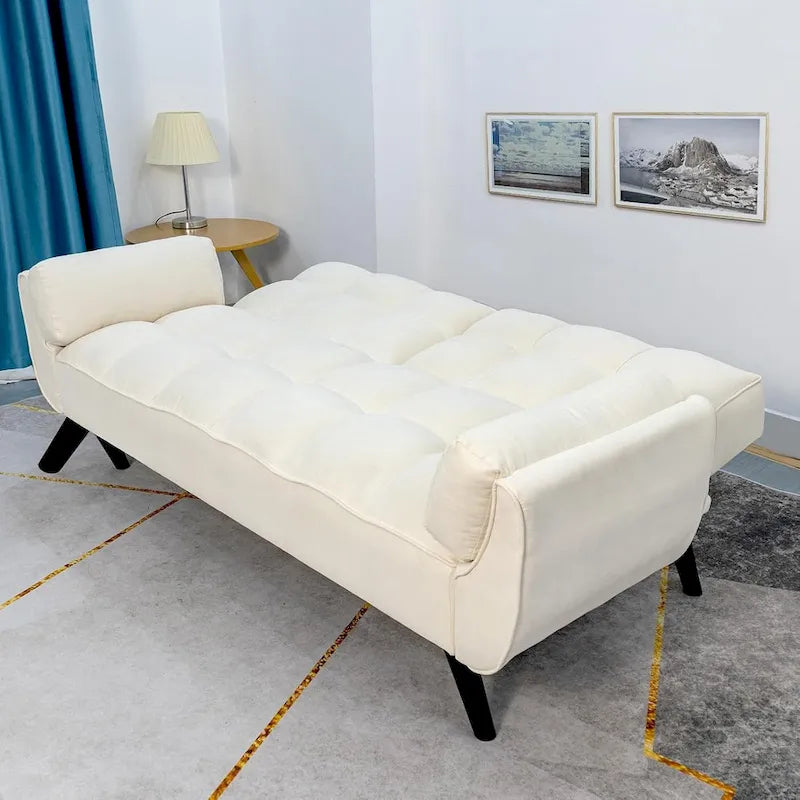 75.39 inch. Slaapbank Futon met Verstelbare Gesplitste Rugleuning