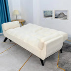 75.39 inch. Slaapbank Futon met Verstelbare Gesplitste Rugleuning