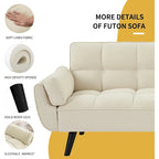 75.39 inch. Slaapbank Futon met Verstelbare Gesplitste Rugleuning
