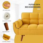 75.39 inch. Slaapbank Futon met Verstelbare Gesplitste Rugleuning