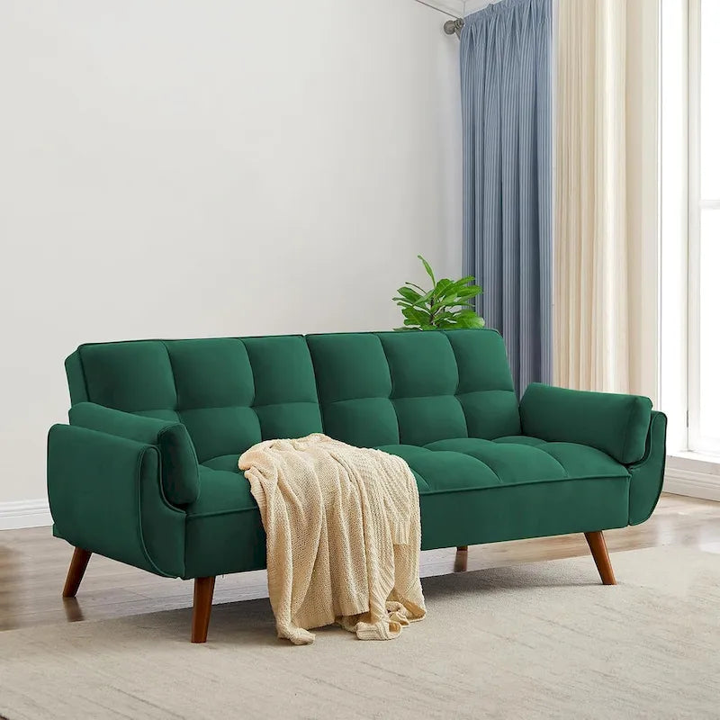 75.39 inch. Slaapbank Futon met Verstelbare Gesplitste Rugleuning