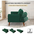 75.39 inch. Slaapbank Futon met Verstelbare Gesplitste Rugleuning