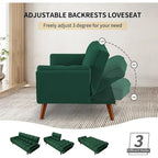 75.39 inch. Slaapbank Futon met Verstelbare Gesplitste Rugleuning