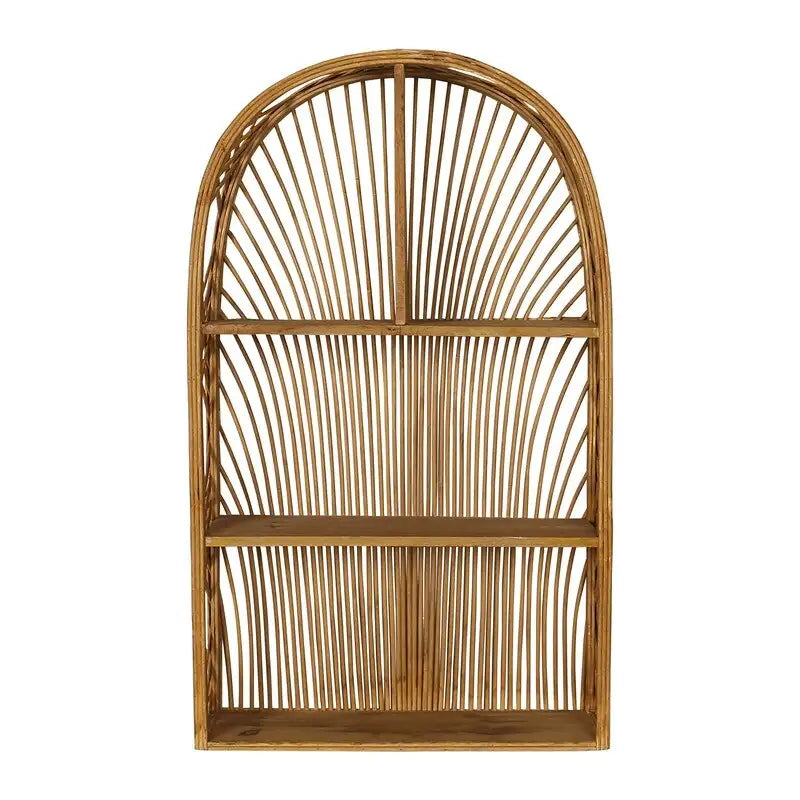 Arch Rattan Boheemse Wandplank met Meerdere Niveaus - 28H x 16,5B x 6D