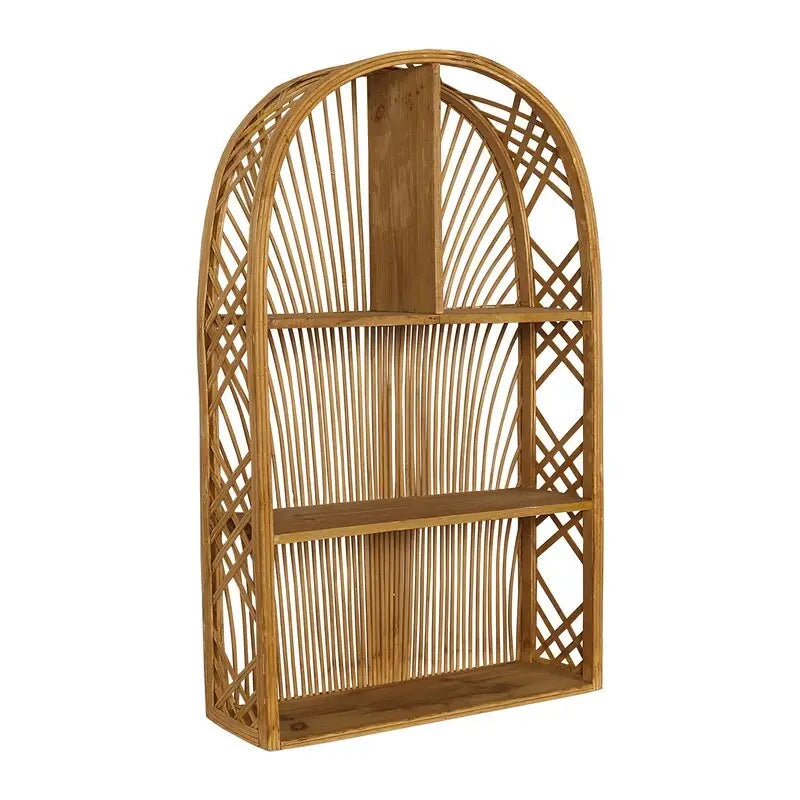 Arch Rattan Boheemse Wandplank met Meerdere Niveaus - 28H x 16,5B x 6D