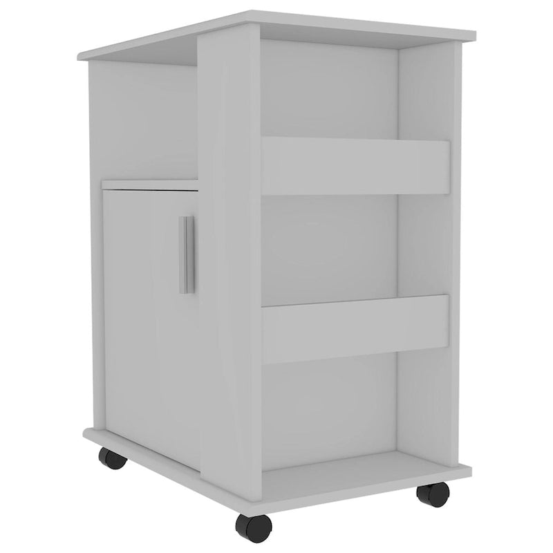Keukenopbergkar met kast en kruidenrekken