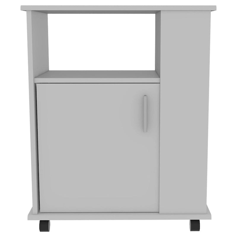 Keukenopbergkar met kast en kruidenrekken