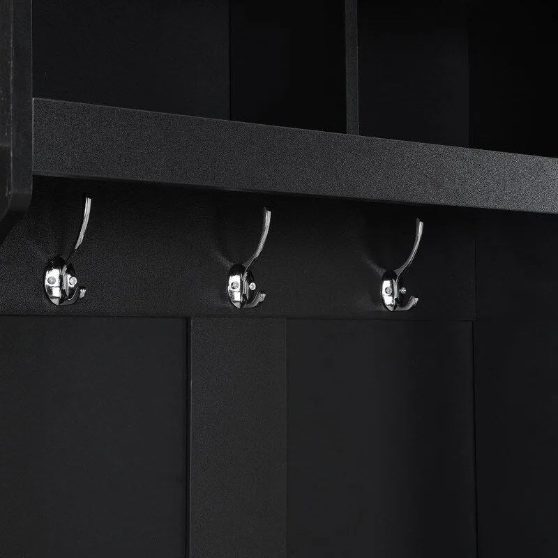 Minimalistische Slanke Kapstok met Kast & 6 Ophanghaken