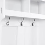 Minimalistische Slanke Kapstok met Kast & 6 Ophanghaken