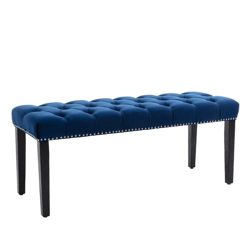 Fluwelen gecapitonneerde bank/ottoman