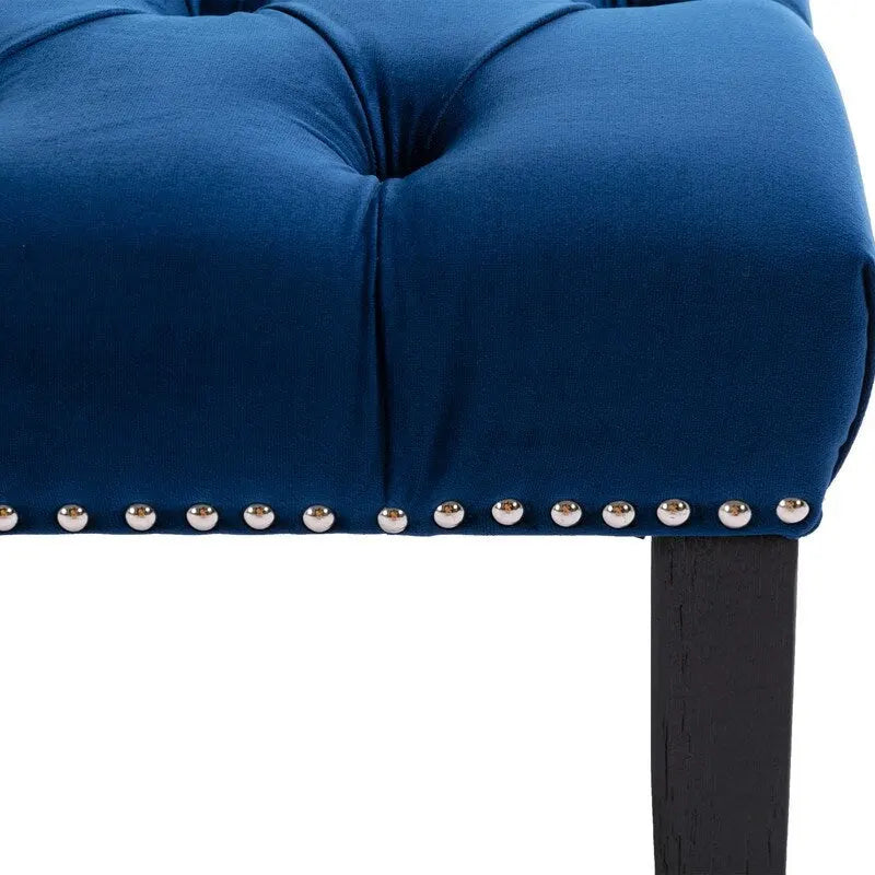 Fluwelen gecapitonneerde bank/ottoman