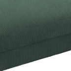 Ribfluwelen Poef met Houten Poten