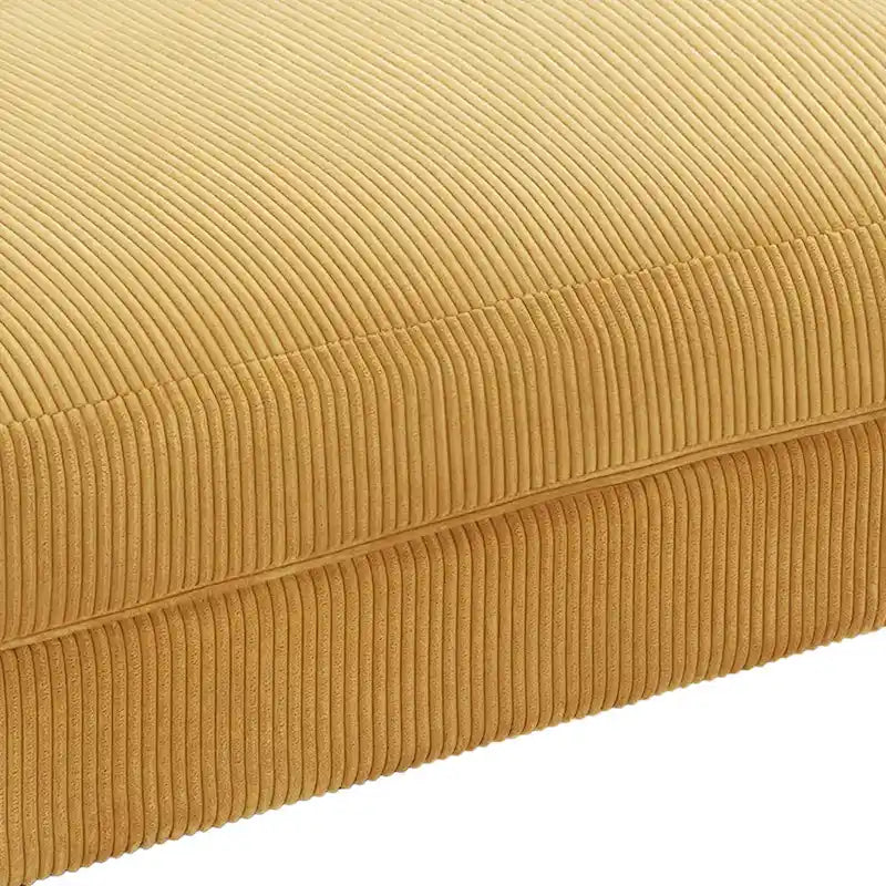 Ribfluwelen Poef met Houten Poten