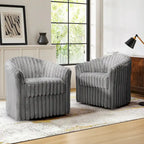 2-pack corduroy draaibare ronde accentstoel
