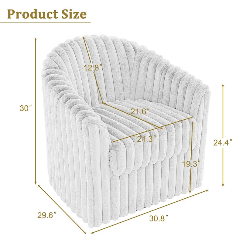 2-pack corduroy draaibare ronde accentstoel