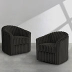 2-pack corduroy draaibare ronde accentstoel