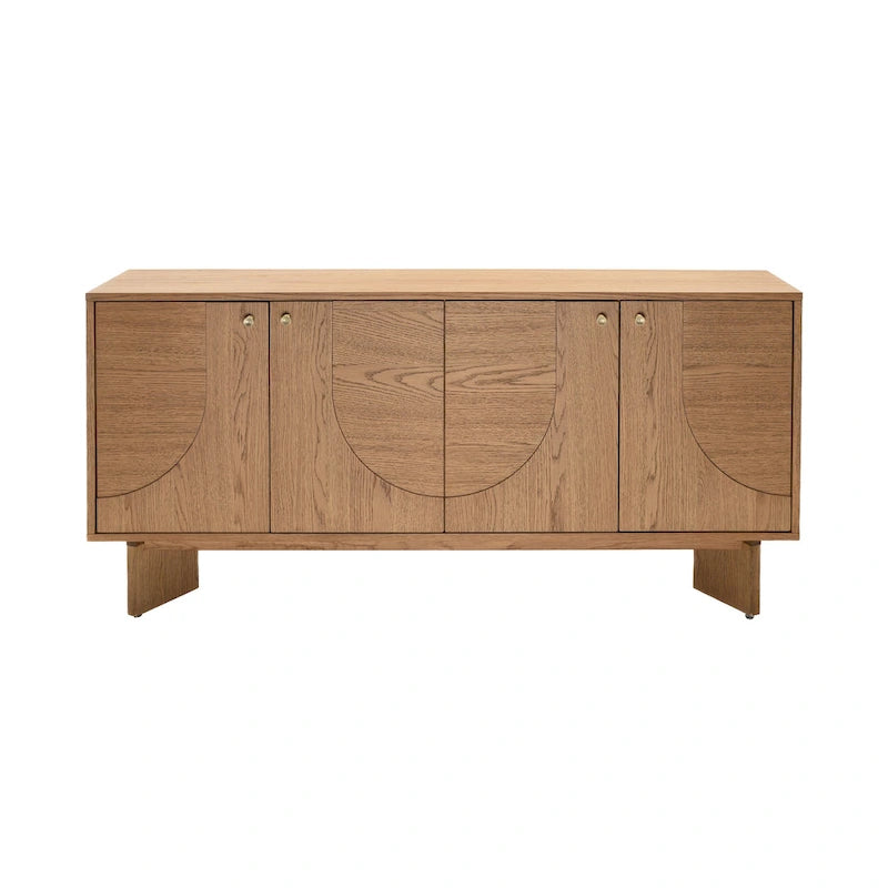 Modern eiken dressoir met messing handgrepen