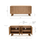Modern eiken dressoir met messing handgrepen