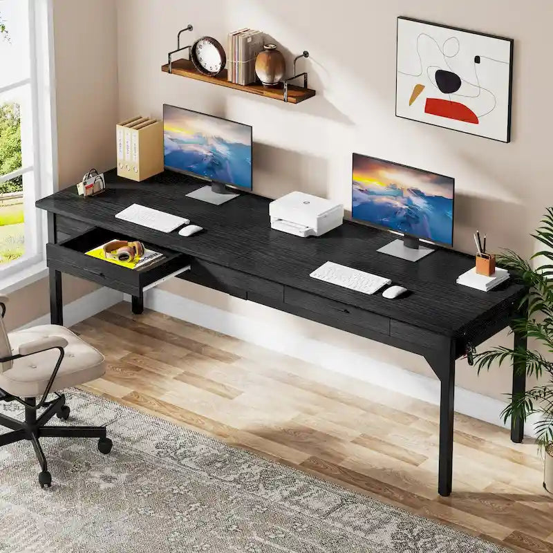 78,7" tweepersoons computerbureau met 2 laden
